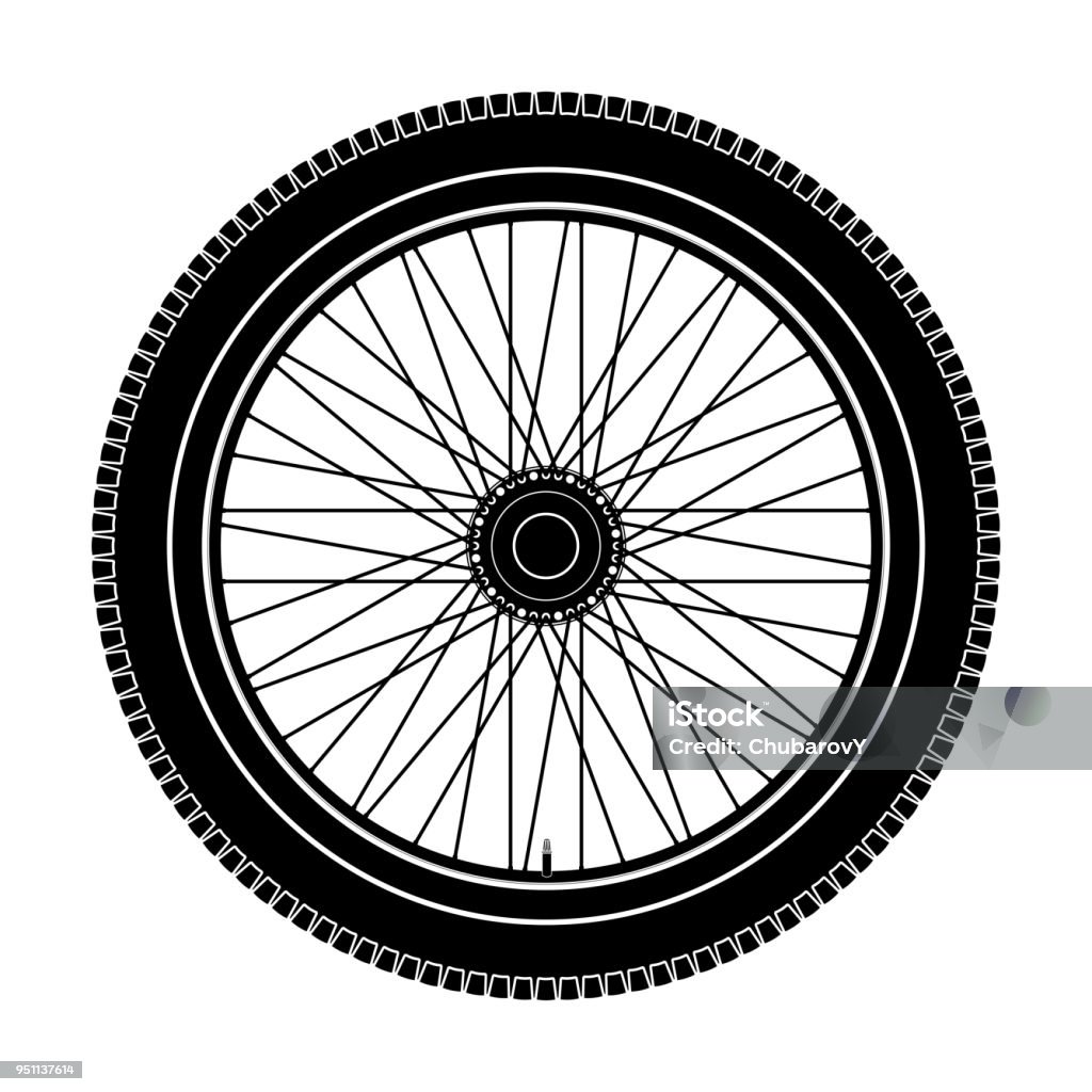 Wheel. Black icon Wheel. Black icon. Vector illustration Motorcycle stock vector