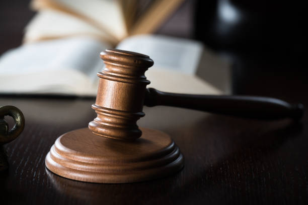 istock Judge's Gavel over black background 951142894