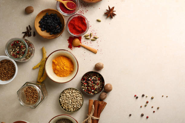 istock Various spice in bowls above, food 951143314