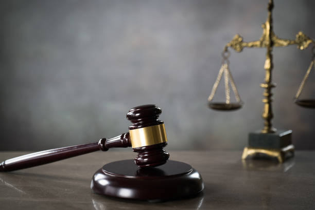 istock Judge's Gavel over black background 951143426