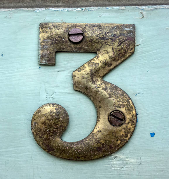 istock Three 3 Written Wording in Distressed State Typography Found Number 951147258