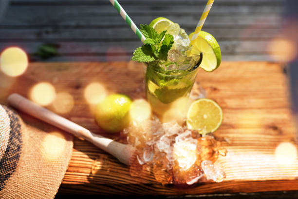 istock Fresh caipirinha cocktail with ice cubes 951147882