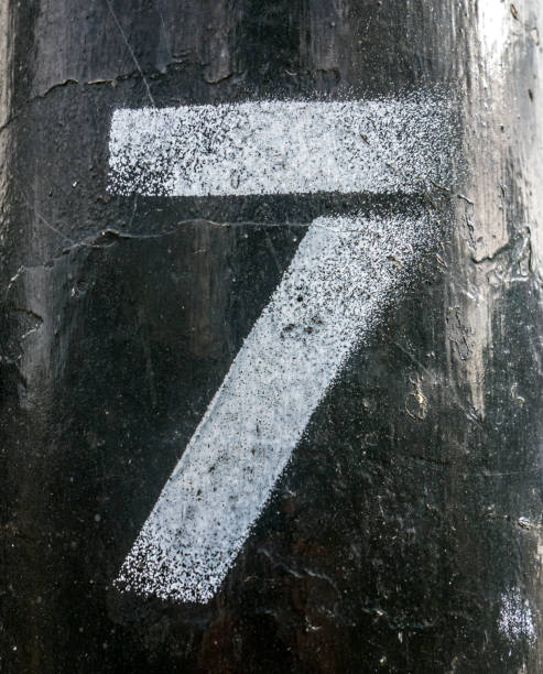 istock Seven 7 Written Wording in Distressed State Typography Found Number 951149446