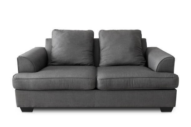 istock Studio shot of a grey modern sofa isolated on white background. 951154546