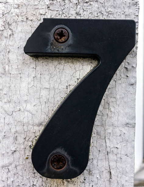 istock Seven 7 Written Wording in Distressed State Typography Found Number 951157992