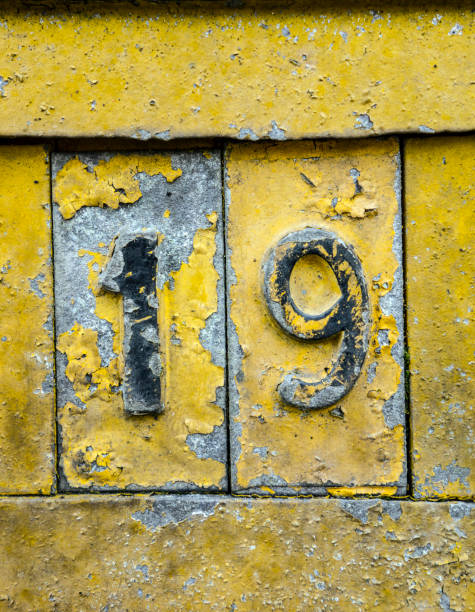 istock Nineteen 19 Written Wording in Distressed State Typography Found Number 951158630