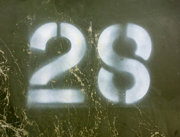 istock Twenty Eight Written Wording in Distressed State Typography Found Number 951160138