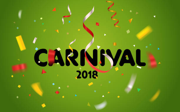 karneval vektor einladungskarte - karneval stock-grafiken, -clipart, -cartoons und -symbole