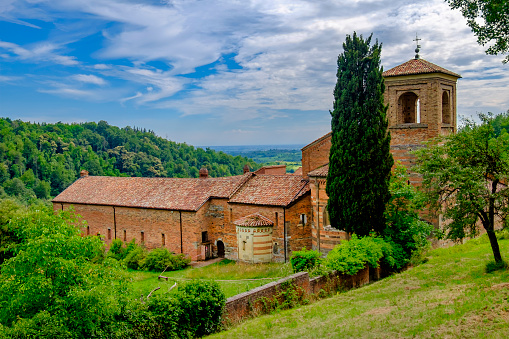 Canonica di Santa Maria di Vezzolano, a Gothic–Romanesque style church located in Piedmont, northern Italy.