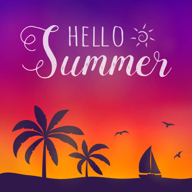 Colurful poster with palm trees - summer holiday. Vector. Colurful poster with palm trees - summer holiday. Vector. colurful stock illustrations