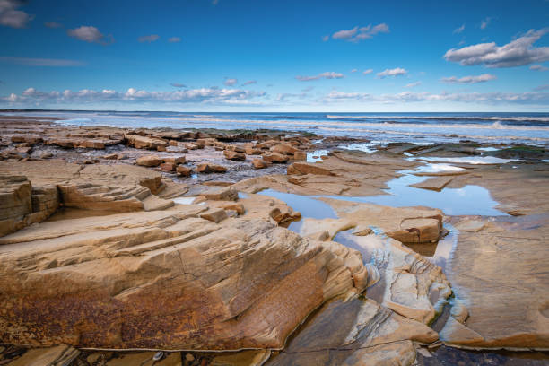 Druridge Bay is a seven mile long beach in Northumberland between Amble to the north and Cresswell to the south