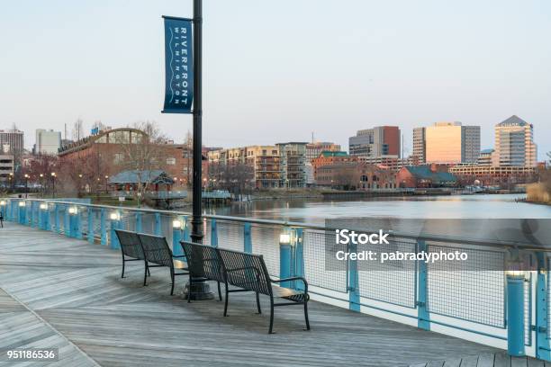 Wilmington Delaware Skyline Along Christiana River Stock Photo - Download Image Now