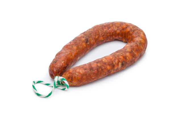istock Spanish chorizo ring isolated on white background 951188028