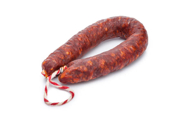 istock Spanish chorizo ring isolated on white background 951188058