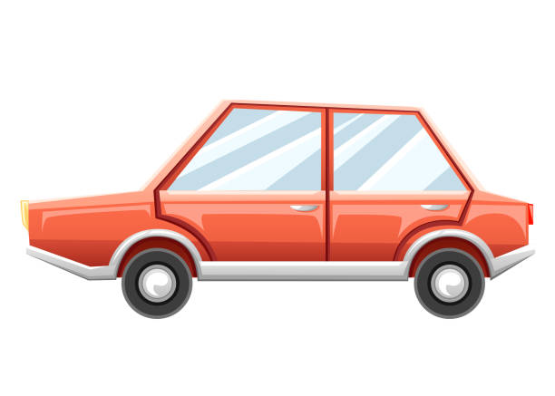 istock Cartoon Car Isolated on White Background. Red car Web site page and mobile app design 951189058