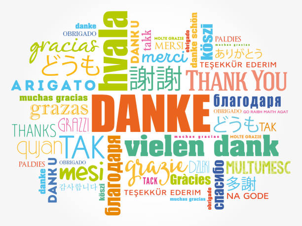 ilustraciones, imágenes clip art, dibujos animados e iconos de stock de danke (gracias en alemán) - thank you frase corta en inglés ilustraciones
