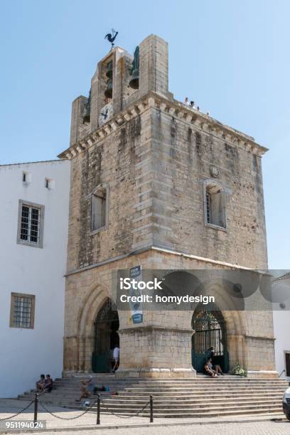Church Of Santa Maria Stock Photo - Download Image Now - Algarve, Arch - Architectural Feature, Architectural Column