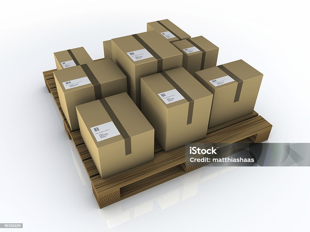 Caja, paleta - Foto de stock de Derrapar libre de derechos