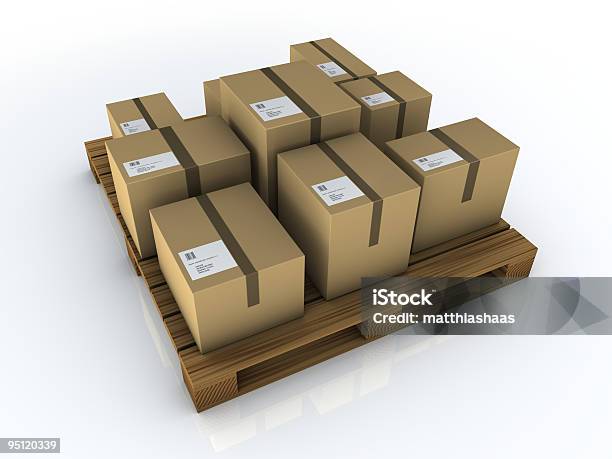Box Pallet Stock Photo - Download Image Now - Skidding, Box - Container, Pallet - Industrial Equipment