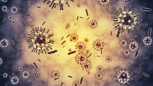closeup de la bacteria - hiv cell human cell retrovirus fotografías e imágenes de stock