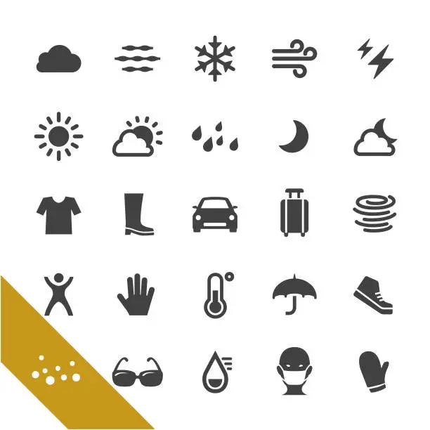 Vector illustration of Weather Icons Set - Select Series