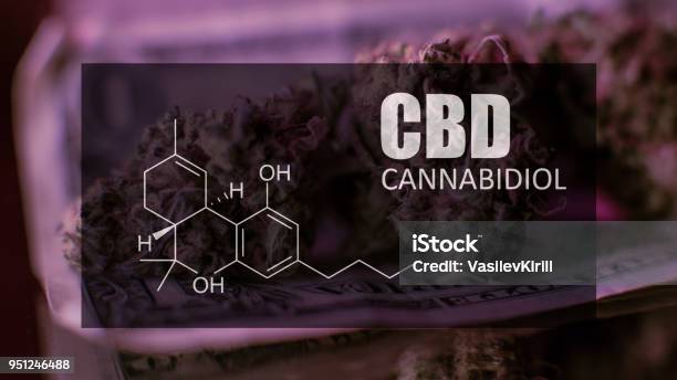 Chemical Formula Of Cannabidiol Closeup Stock Photo - Download Image Now - Blunt, Bud, Cannabis Intoxication