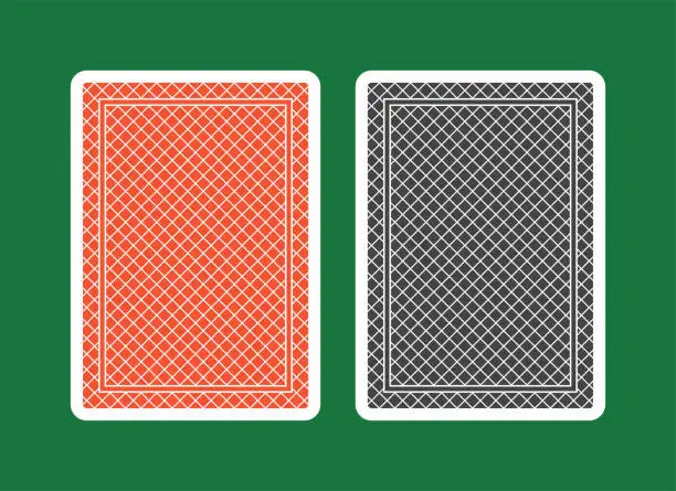 Vector illustration of Playing Card Back, red and black