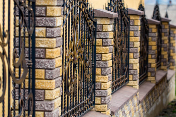 istock ornate wrought-iron elements of metal gate decoration 951266646