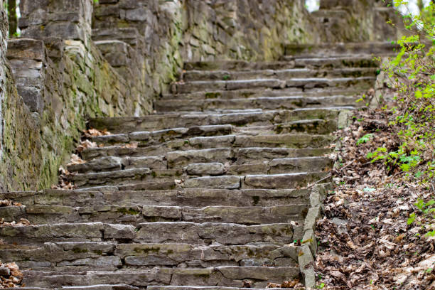 istock Old stone staircase in the Park close up 951266718