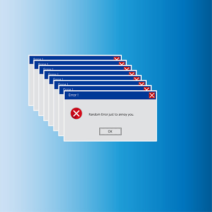 Computer Error Display Screen Repeated Error Message Dialog Blog Stock ...