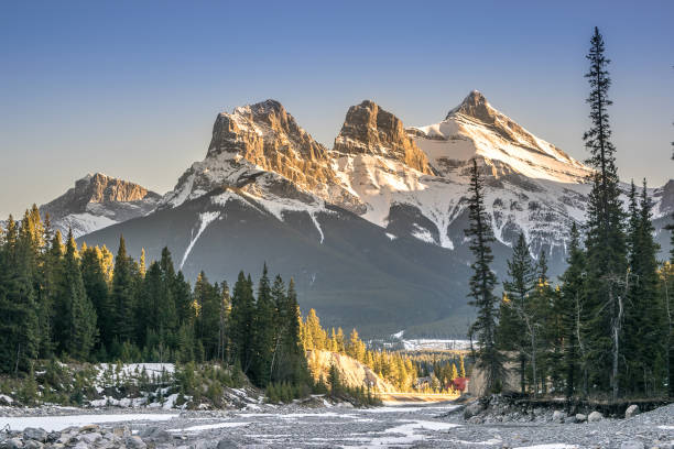 istock View of Three Sisters peaks, Canmore Canada 951270728