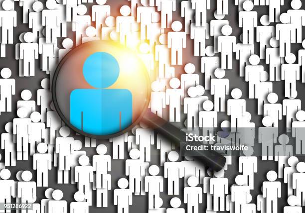 Searching For The Best Job Candidate And People Finder Concept Looking For The Right Person To Stand Out From The Crowd Top Pick And Best Choice For Fitting The Skillset That Hr Is Looking For Stock Photo - Download Image Now
