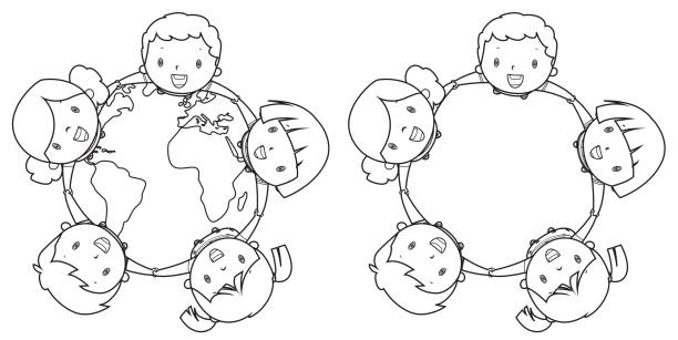 Coloring Book, Happy multi ethnic kids around the earth. Vector Coloring Book, Happy multi ethnic kids around the earth.
I have used
http://www.lib.utexas.edu/maps/world_maps/world_physical_2011_nov.pdf
address as the reference to draw the basic map outlines with Adobe Illustrator CS5 software, other themes were created by
myself.
11/11/2014 african american boy drawing stock illustrations