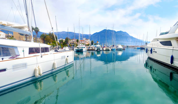 istock panoramic photo of a small harbor at Kalamata Greece 951307998