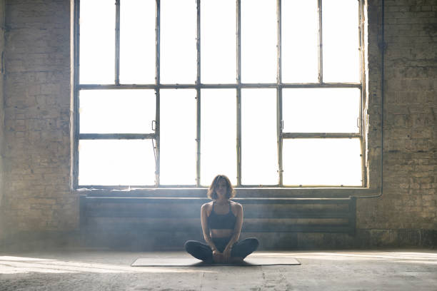 istock Sportive girl yoga training 951312580