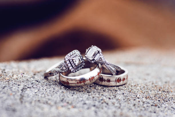 istock Same sex diamond wedding rings 951312584