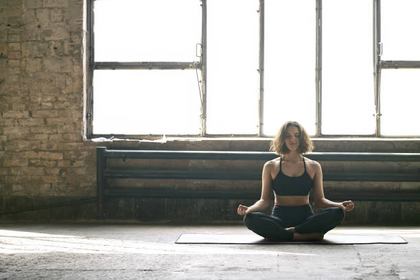 istock Sportive girl yoga training 951312668