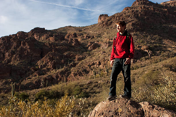 deserto alba - hiking sonoran desert arizona desert foto e immagini stock