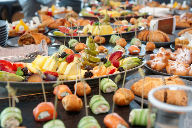 istock A lot of various food on catering table 951316820