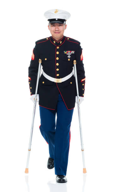 istock US Marine in uniform with cruches 951322498