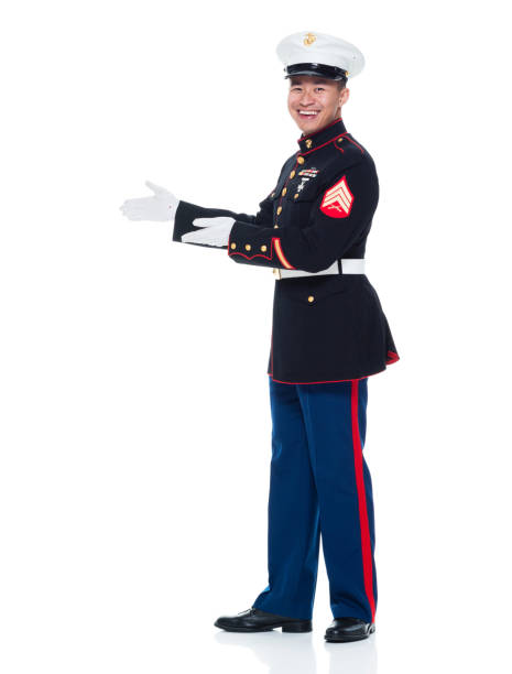 istock US Marine in uniform showing 951325990