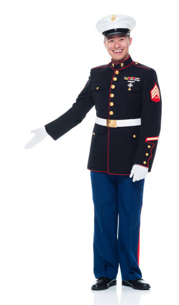 istock US Marine in uniform showing 951326008