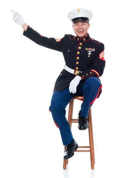 istock US Marine in uniform and pointing 951326410