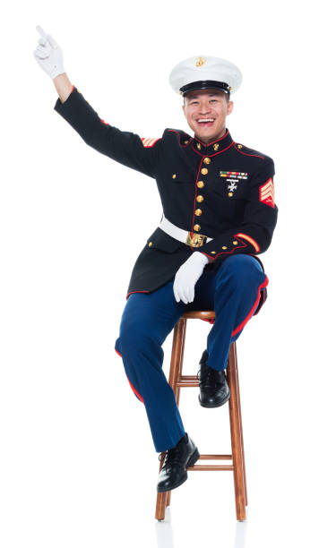 istock US Marine in uniform and pointing 951326420