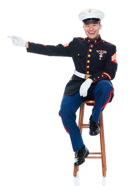 istock US Marine in uniform and pointing 951326422