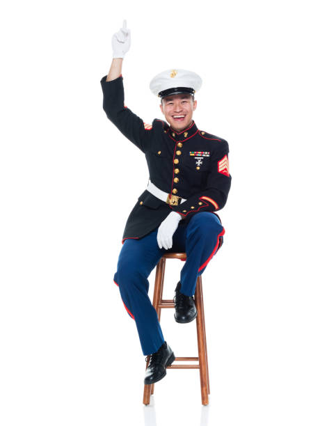 istock US Marine in uniform and pointing 951326586