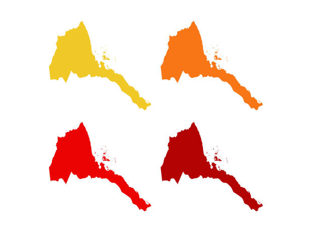Eritrea maps vector illustration of Eritrea maps silhouette of a eritrea stock illustrations
