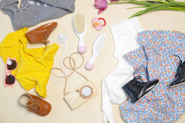 istock Baby clothes and accessories, top view, getting ready for a vacation 951331434