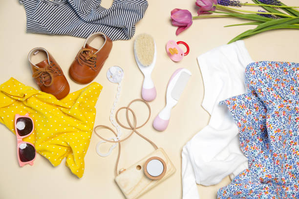 istock Baby clothes and accessories, top view, getting ready for a vacation 951331648