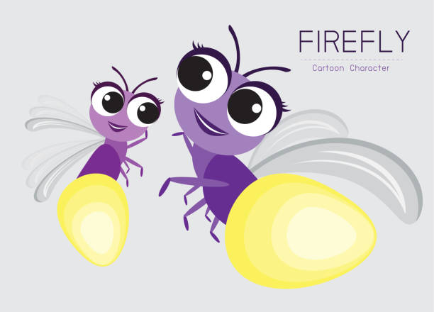 Vector Firefly Cartoon Character design; Cute style concept. vector art illustration